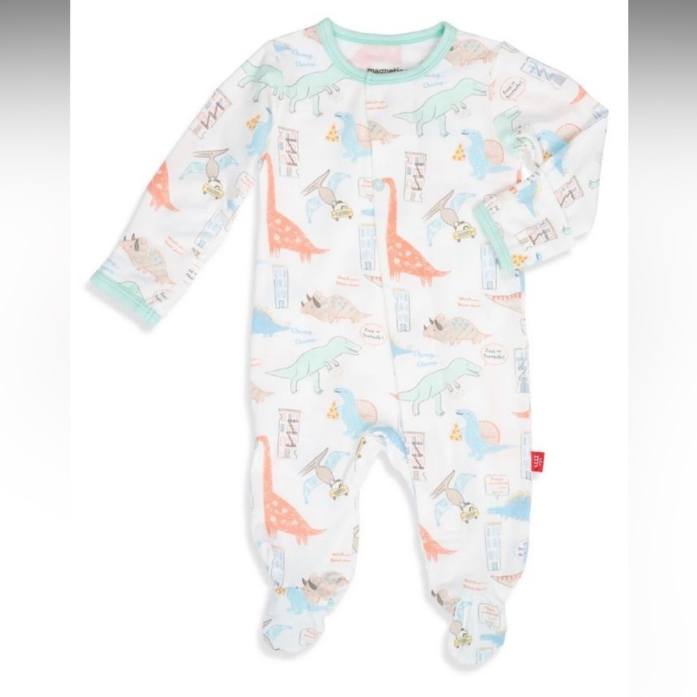 NWT Magnetic Me Door Dash Dino Footie 3-6M